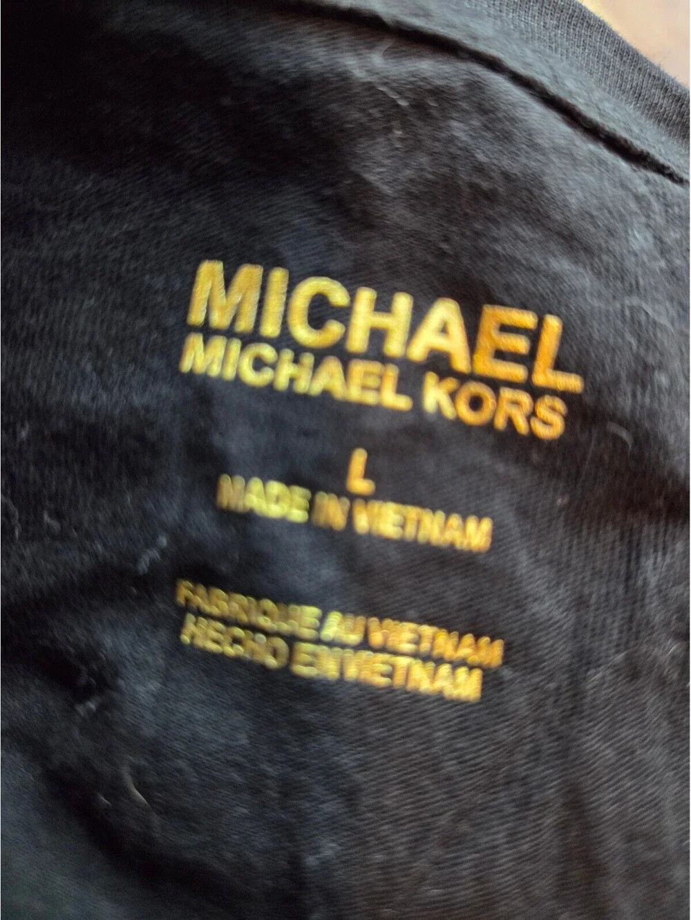 Michael Kors Black Logo Print T-Shirt Size L
